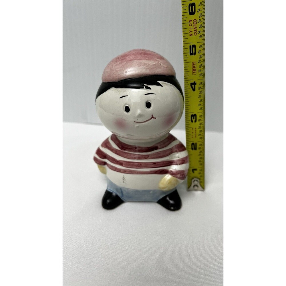 Vintage I.W. Rice & Co Japan Ceramic Boy Coin Bank Piggy Bank Made In Japan